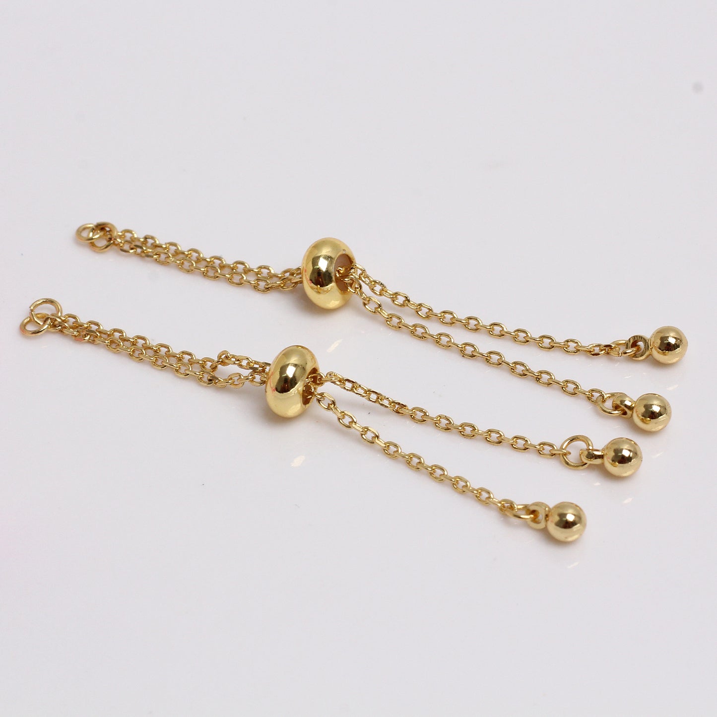 Silicone Bracelet Adjustment Chain For Jewelry DIY，Covered By 14/18K Real Gold Or Silver