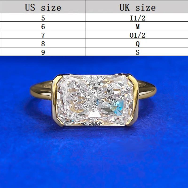 S925 Sterling Silver Ice Flower cut rectangular ring 7*11mm 8A cubic zirconia ring fashion jewelry accessory woman girl promise ring-391(35%)