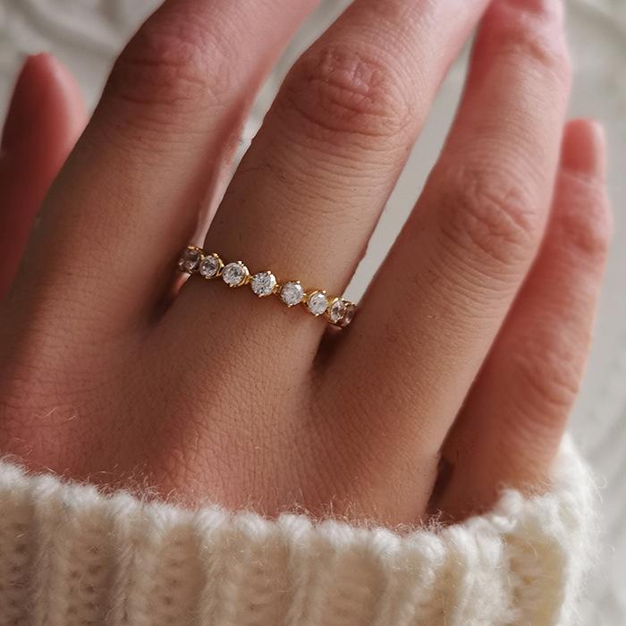 S925 Sterling Silver Full Band Simple Row Ring-115(45%)