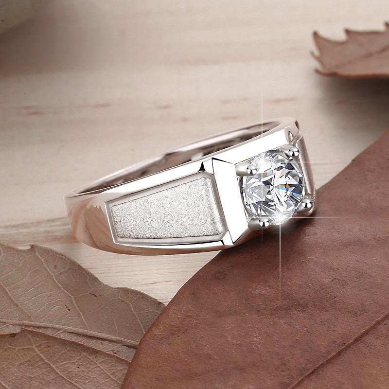 NO.154 S925 Sterling Silver Frosted Ring Crown Synthetic Moissanite fashion jewelry accessory  promise ring Springtok Men's Ring