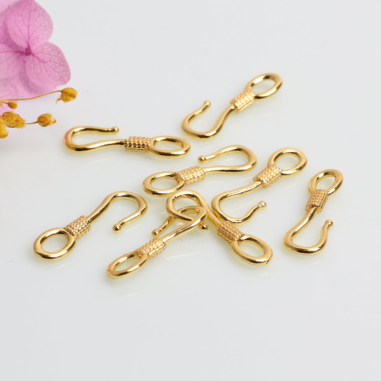 8-shaped Hook Clasp For Jewelry DIY，Covered By 14/18K Real Gold Or Silver