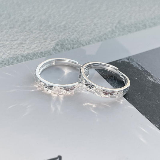 S925 Sterling Silver Gypsophila Couple Ring-634 weddingring(45%)