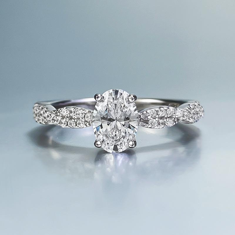 S925 sterling silver oval cut ring 5*7mm 6A cubic zirconia ring fashion jewelry accessory woman girl promise ring Springtok-223(35%)