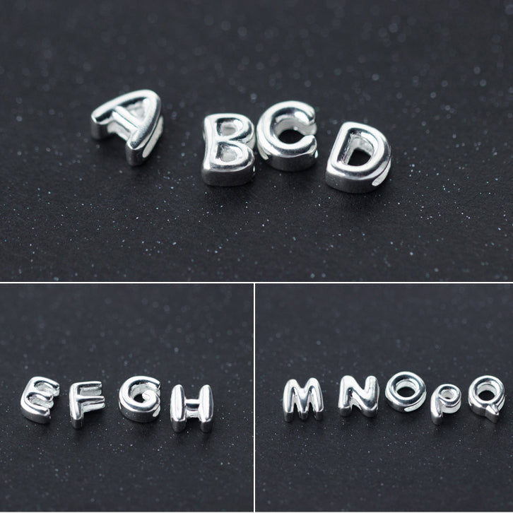 S925 Sterling Silver 26 One English Letter Necklace Pendant/Height about 0.8cm/ Sweet Style/Single Pendant without Necklace