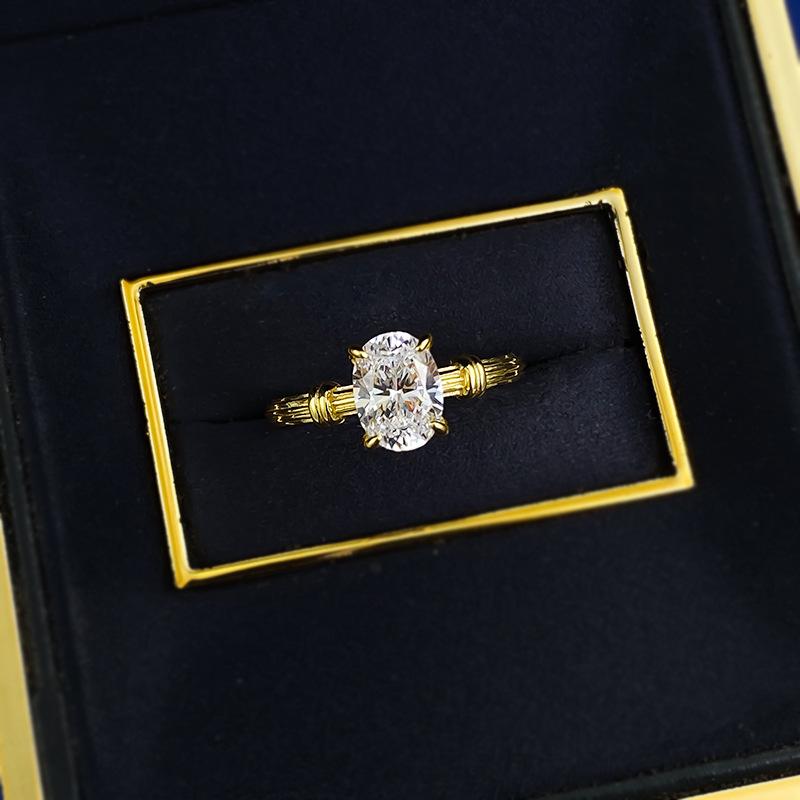 S925 Sterling Silver Oval Cut Oval Ring 6*8mm 6A Cubic Zirconia Ring-349(35%)