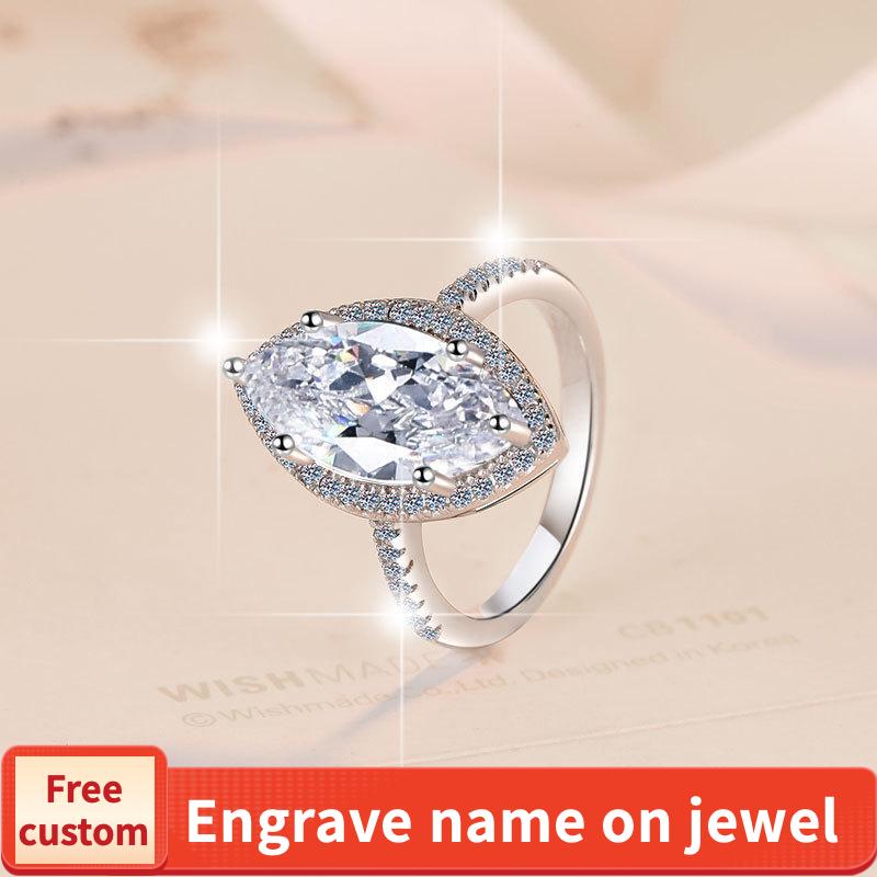 8A Cubic Zirconia S925 Sterling Silver Horse Eye Ring Elegant Luxury Daily Life Woman Birthday Gift Engagement Ring-172(35%)