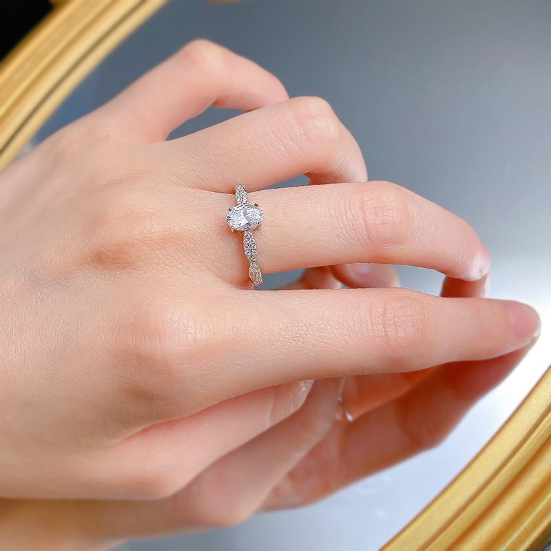 S925 sterling silver oval cut ring 5*7mm 6A cubic zirconia ring fashion jewelry accessory woman girl promise ring Springtok-223(35%)