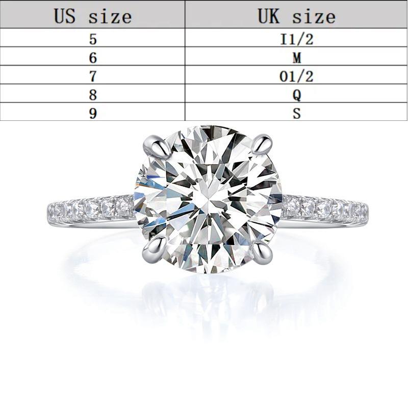 S925 Sterling Silver Eight Arrows And Eight Hearts Cut Round Ring 8mm 6A Cubic Zirconia Ring fashion jewelry accessory woman girl promise ring Springtok-367(35%)