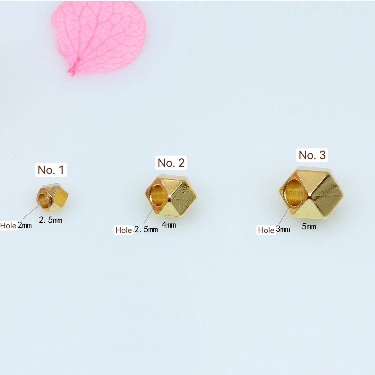 Diamond Shaped Copper Bead For Jewelry DIY，Covered by 14/18K Real Gold