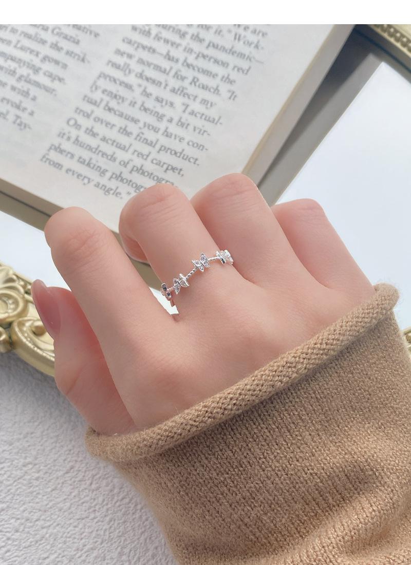 S925 Sterling Silver Three-Dimensional Butterfly Ring Women - 492(45%)