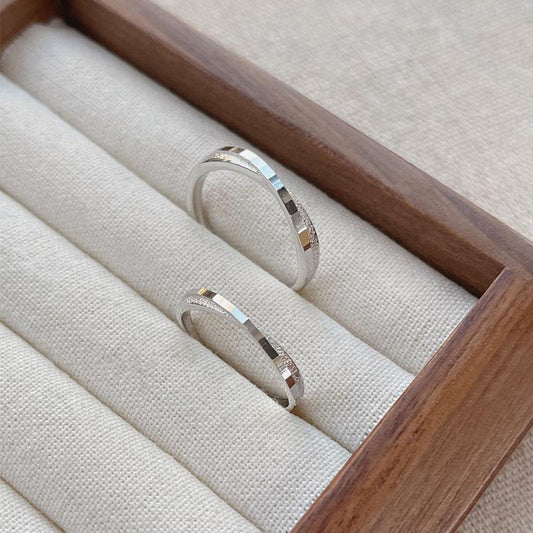 S925 Sterling Silver Mobius Plain Band Couple Rings Pair - 526 weddingring(45%)