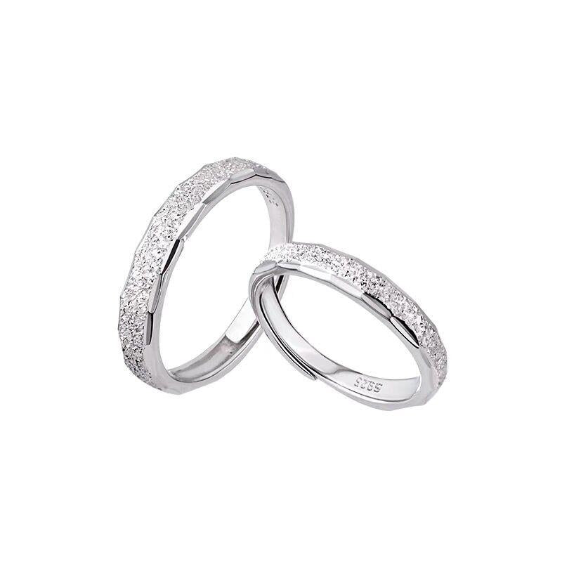 S925 Sterling Silver Plain Band Couple Open Adjustable Rings -629 weddingring(45%)
