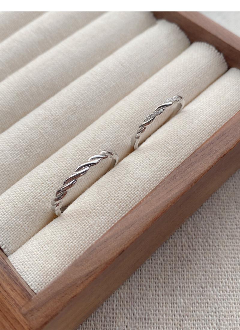 S925 Sterling Silver Mobius Ring Couple Rings Simple Adjustable Band -519 weddingring(45%)