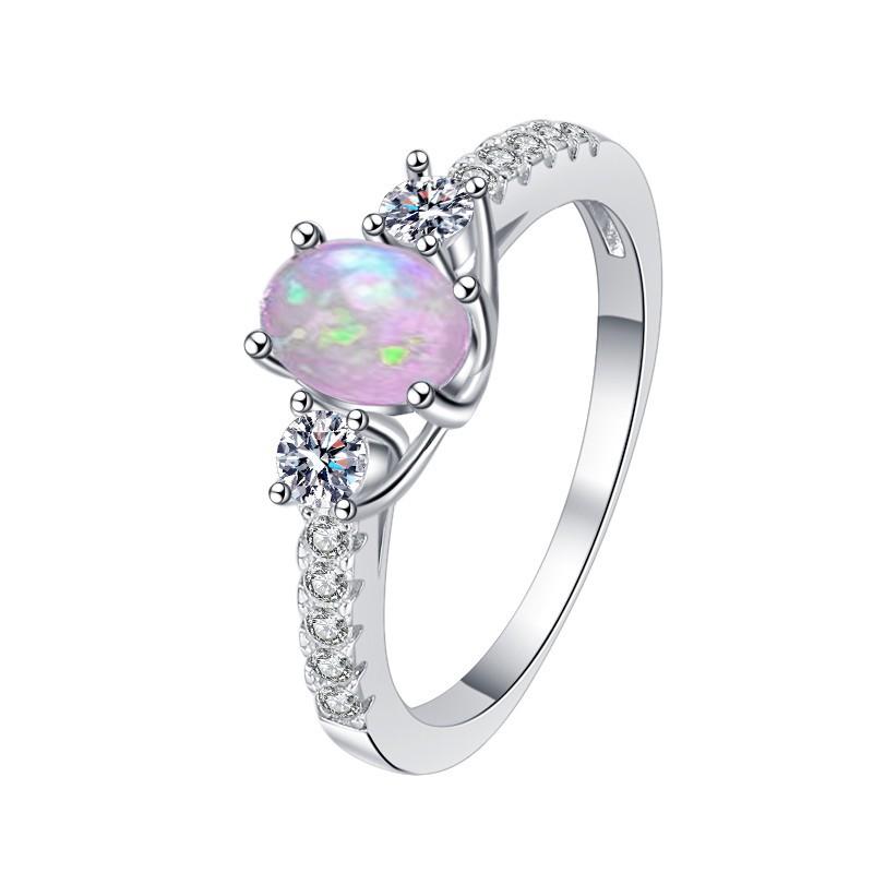 NO.119 925 Sterling Silver Ring Opal Stone Ring fashion jewelry accessory woman girl promise ring Springtok
