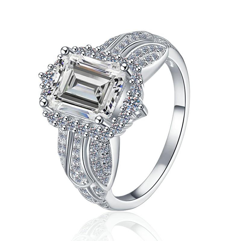 S925 Sterling Silver Big Grandma Ring Synthetic Moissanite Ring 3Carat-445 young  moissanite(25%)