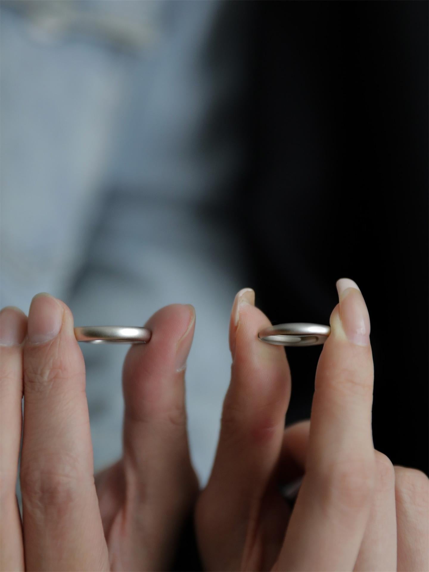 S925 Sterling Silver Matte Couple Rings Plain Band - 537 weddingring(45%)