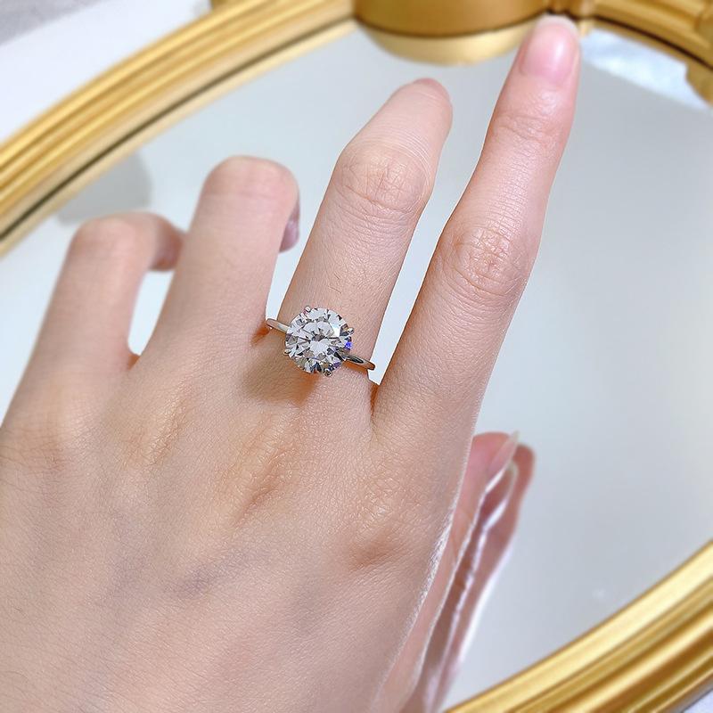 S925 Sterling Silver Oval Cut Round Ring 10mm 6A Cubic Zirconia Ring-261(35%)