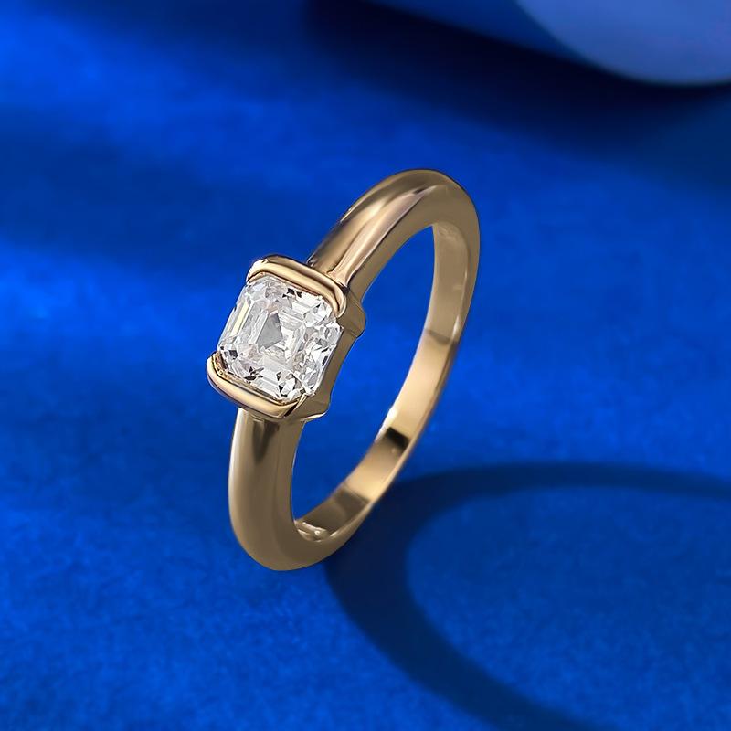 S925 Sterling Silver Rectangular Cut Rock Sugar Ring 5*5mm 6A Cubic Zirconia Ring-369(35%)