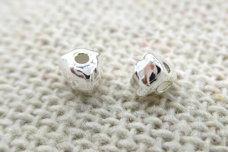 S925 Sterling Silver Triangle Bead for Jewelry Making(Style 1/Price of 2pcs)