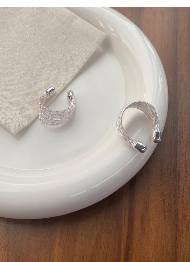 S925 Sterling Silver Minimalist Multi-layer Line Geometry Open Ring for Women -508(45%)