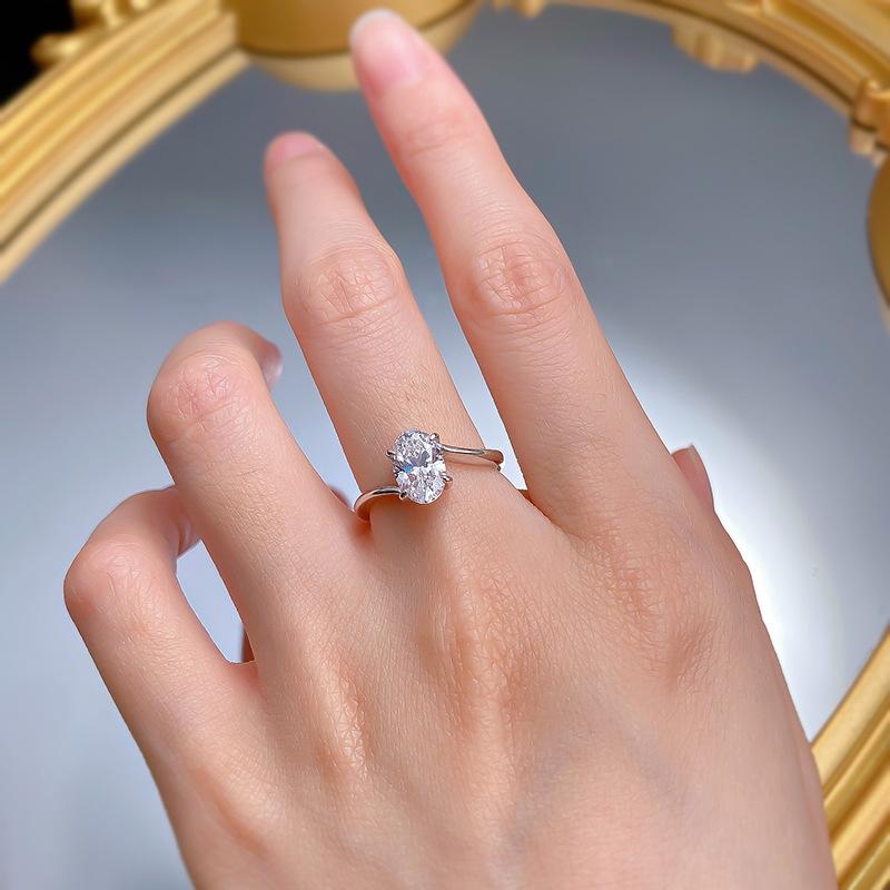 S925 Sterling Silver Oval Cut Oval Ring 6*9 6A Cubic Zirconia Ring fashion jewelry accessory woman girl promise ring-397(35%)