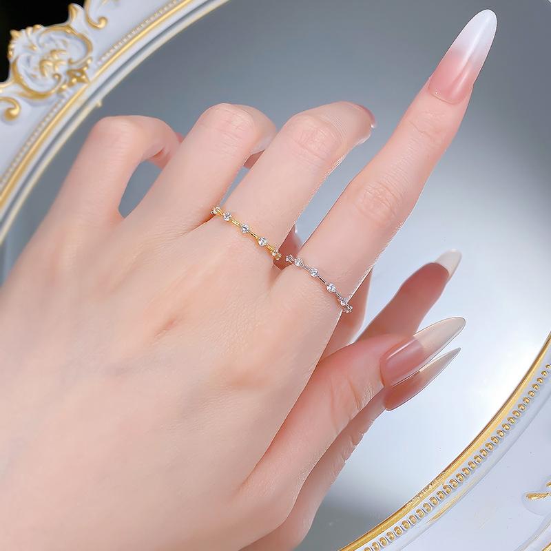 S925 Silver Golden-Plated Band 6A Cubic Zirconia Ring jewellery-116(45%)