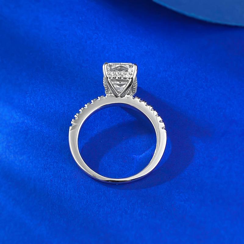 S925 Sterling Silver Rectangular 7*10mm 6A Cubic Zirconia Ring-437 custom  engagement  ring(25%)