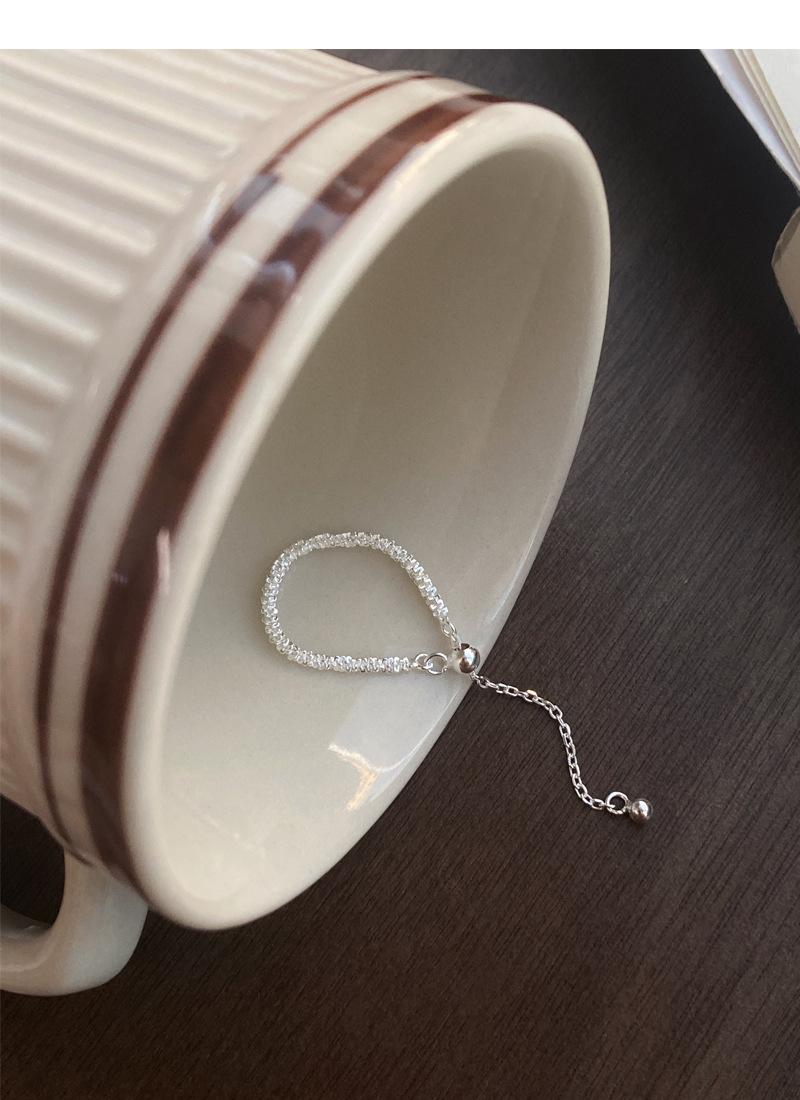 S925 Sterling Silver Sparkling Plain Band Stackable Ring for Women - 504(45%)