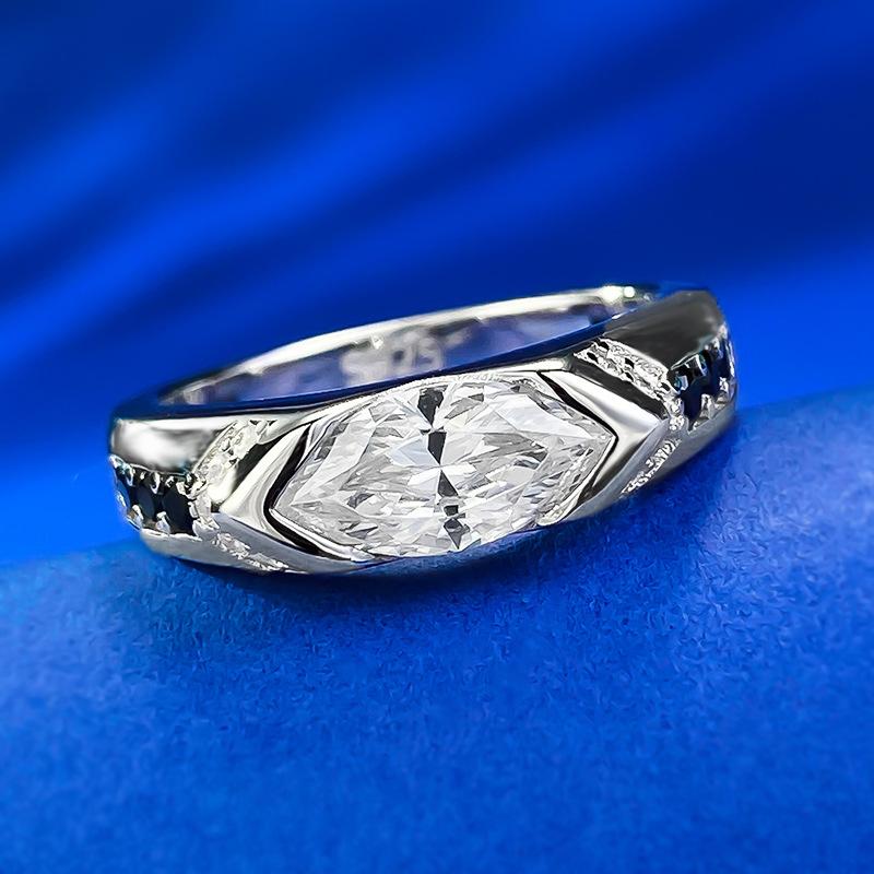S925 Sterling Silver Marquise Cut Horse Eye Ring 5*10mm 6A Cubic Zirconia Ring fashion jewelry accessory woman girl promise ring-412(35%)
