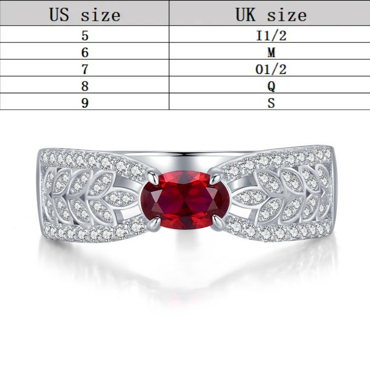 S925 Sterling Silver Oval Cut Wheat Red with Hollow Design Ring 4*6mm 6A Cubic Zirconia Ring fashion jewelry accessory woman girl promise ring-346(35%)