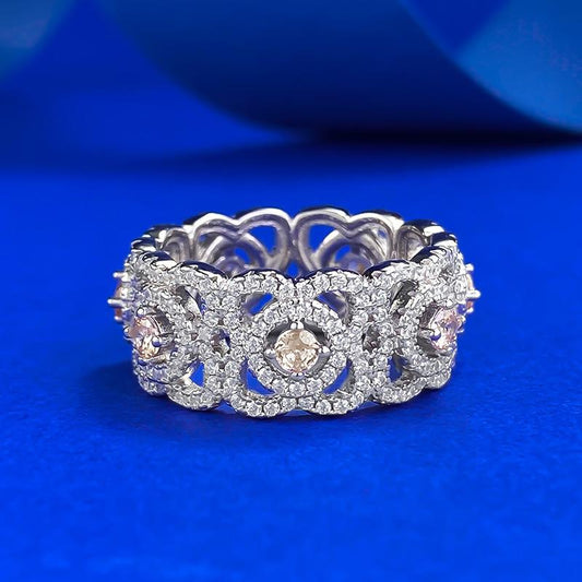 S925 Sterling Silver Wide Full Row Ring 6A Cubic Zirconia Ring fashion jewelry accessory woman girl promise ring-299(35%)