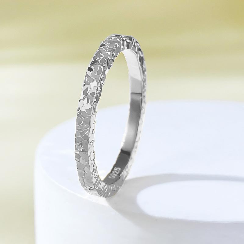 S925 Sterling Silver Crushed Ice Band Ring 6A Cubic Zirconia Ring fashion jewelry accessory woman girl promise ring-416(35%)