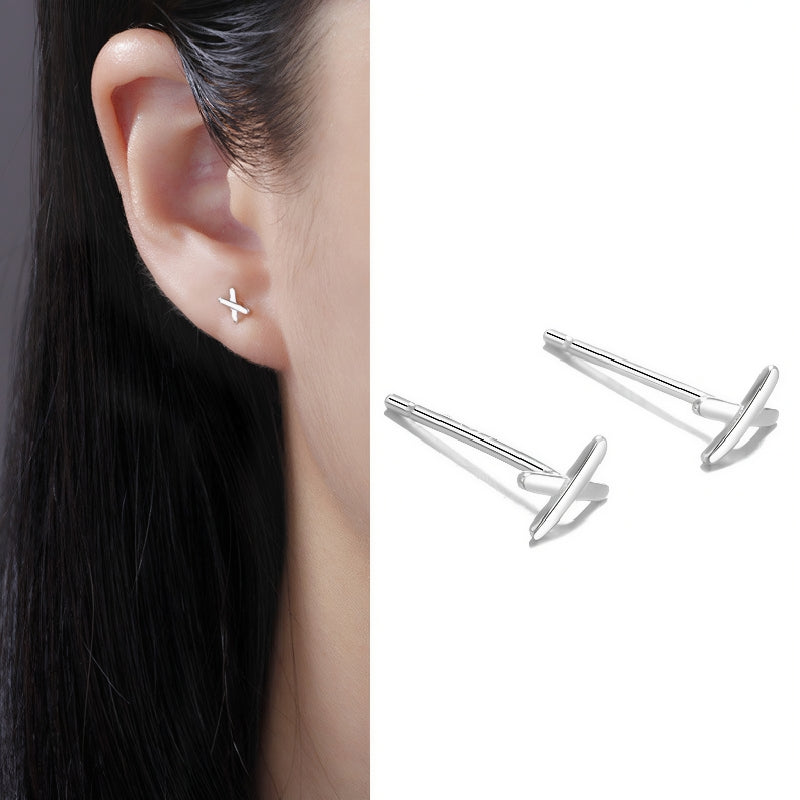 S999 Full Silver Ear Stud, Nourishing Ear Piercing, Prevent Allergies(A pair)