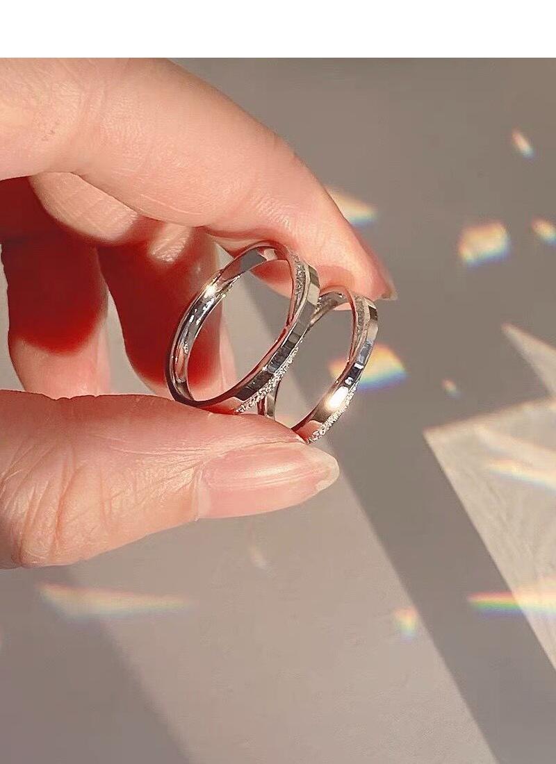 S925 Sterling Silver Mobius Plain Band Couple Rings Pair - 526 weddingring(45%)