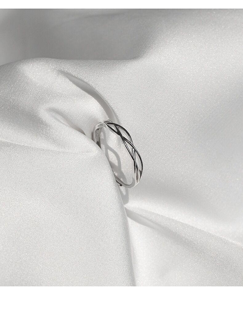 S925 Sterling Silver Plain Circle Geometric Line Winding Ring Female-538(45%)