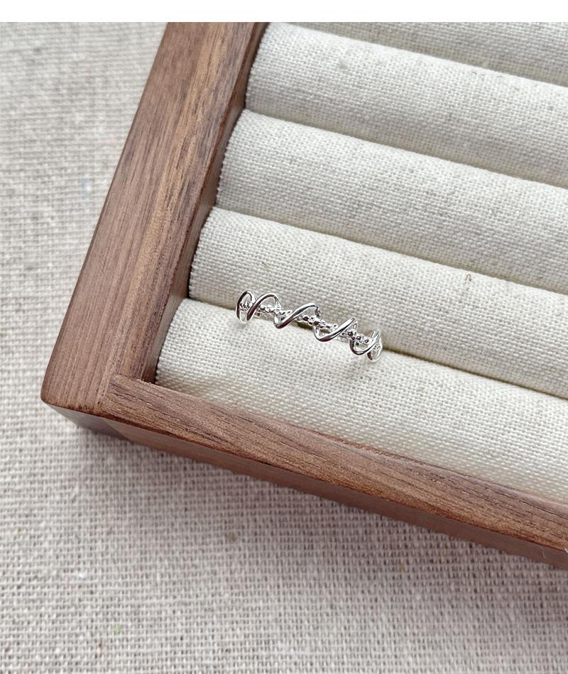S925 Sterling Silver Wrapped Line Braided Ring Women's Open Plain Ring-534(45%)