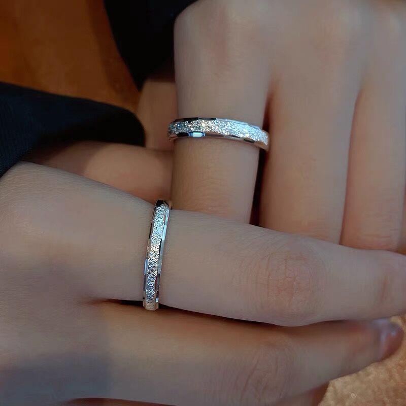 S925 Sterling Silver Plain Band Couple Open Adjustable Rings -629 weddingring(45%)