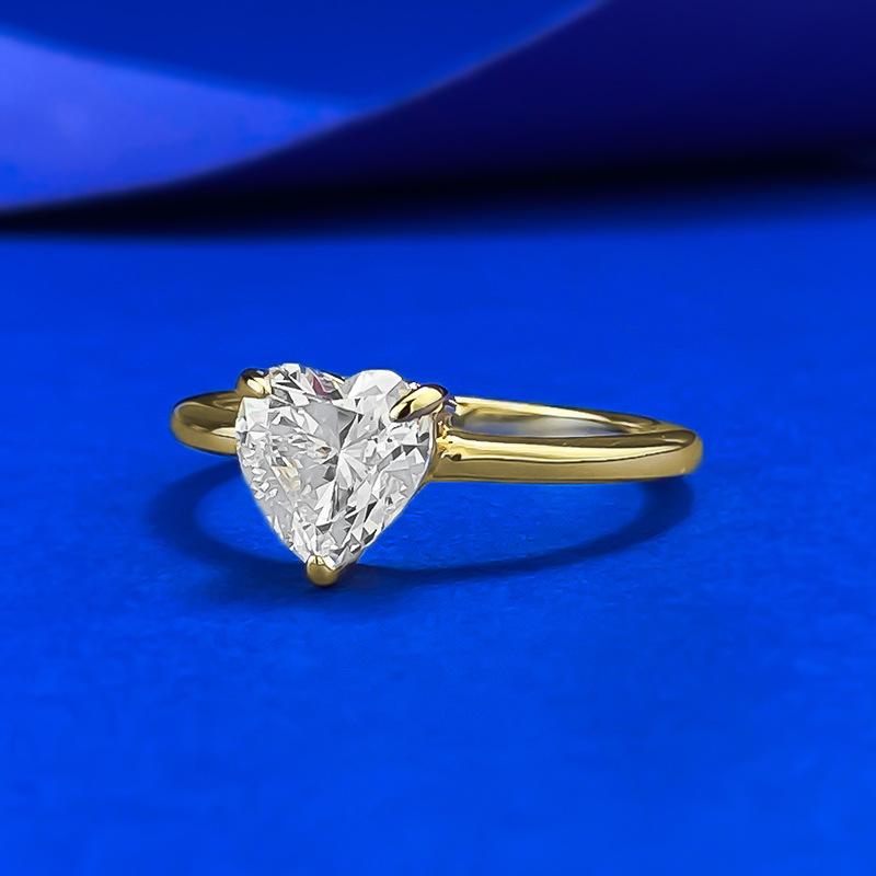 S925 Sterling Silver Heart-shaped Ring 7*7mm 6A Cubic Zirconia Ring-572(35%)