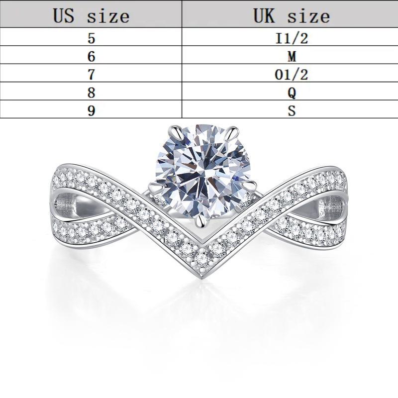 S925 sterling silver round cut1 rust ring 6A cubic zirconia ring fashion jewelry accessory woman girl promise ring-270(35%)