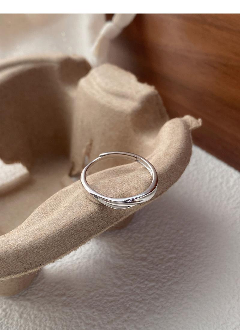 S925 Sterling Silver Simple Mobius Strip Couple Rings Plain Band -511 jewellery  with  meaning(45%)