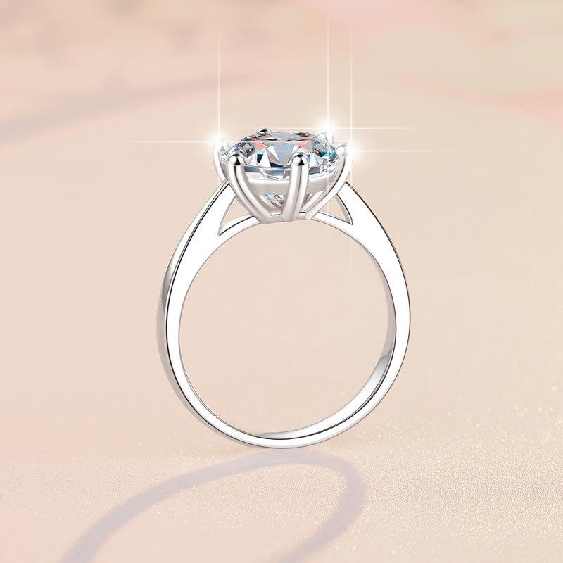 S925 Sterling Silver Six-Claw Ring Synthetic Moissanite Ring-342(35%)