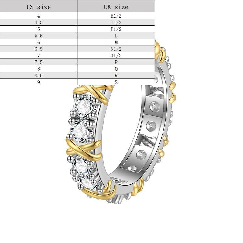 S925 Sterling Silver X-Shape Ring Synthetic Moissanite Ring fashion jewelry accessory woman girl promise ring-249(35%)