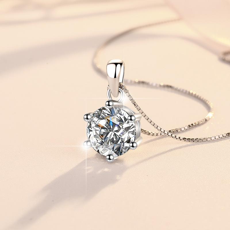 20. S925 Sterling Silver High Grade Synthetic Moissanite Pendant /1 carat /2 carat /3 carat/Six Claw/Certified Synthetic Moissanite/High Grade Of D Color E Cut VVS1 Clarity