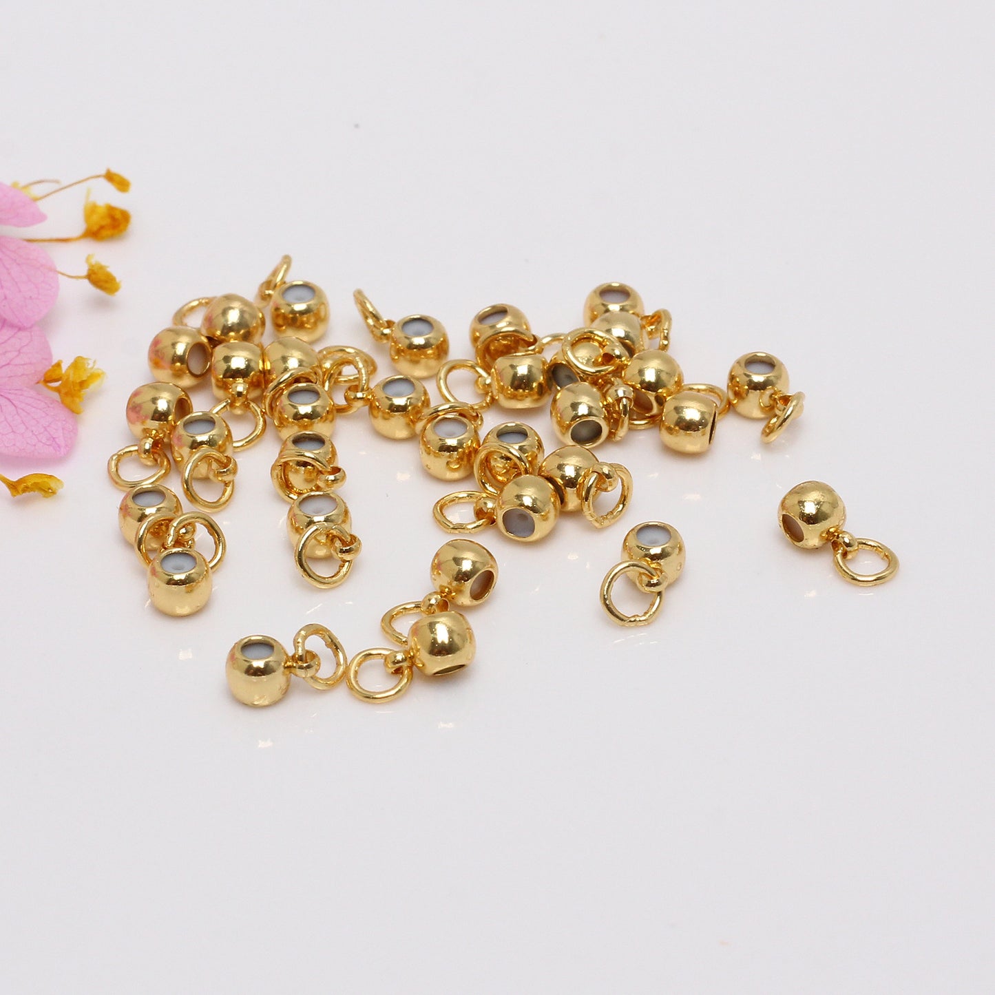 Silica Gel Adjusts Positioning Beads For Jewelry DIY，Covered By 14/18K Real Gold Or Silver