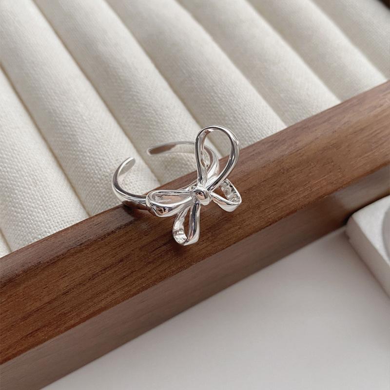 S925 Sterling Silver Bow Irregular Ring Women -515(45%)