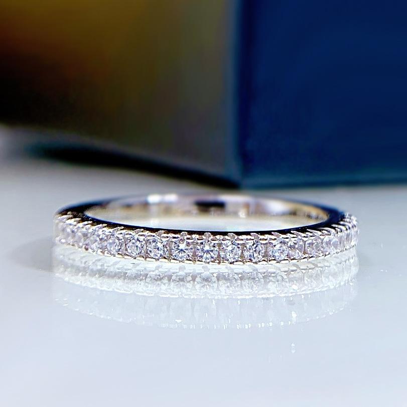 NO.091 S925 Sterling Silver Full Ring 6A Cubic Zirconia Ring fashion jewelry accessory woman girl promise ring Springtok