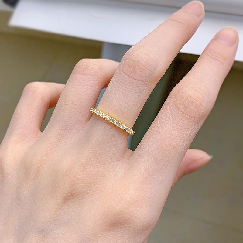 NO.091 S925 Sterling Silver Full Ring 6A Cubic Zirconia Ring fashion jewelry accessory woman girl promise ring Springtok