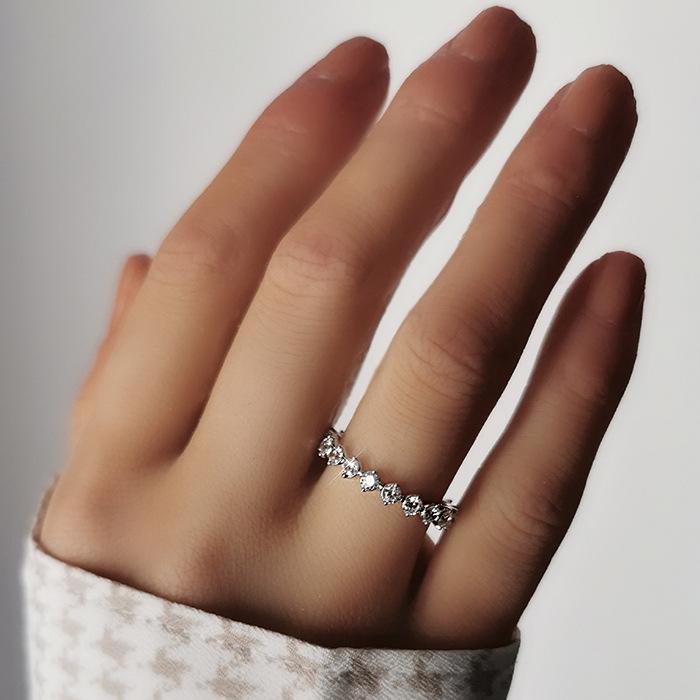 S925 Sterling Silver Full Band Simple Row Ring-115(45%)