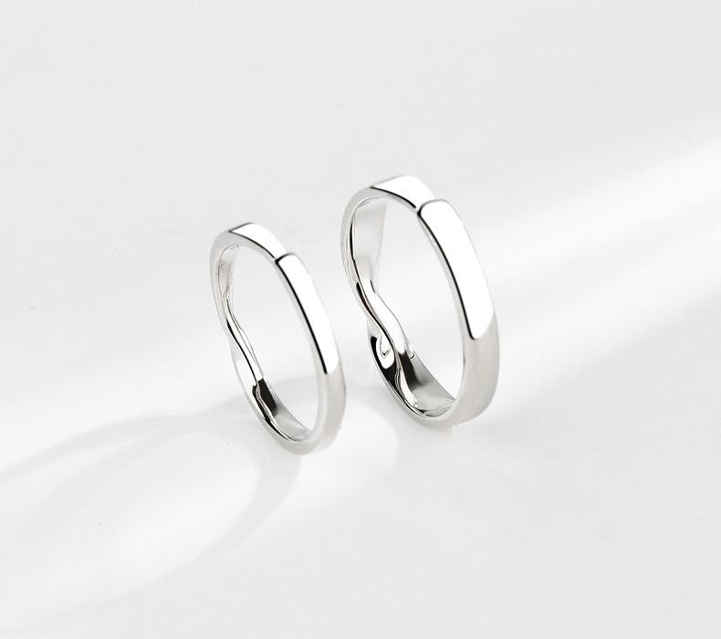 S925 Sterling Silver Mobius Ring Plain Band Couple Rings - 486 weddingring(45%)