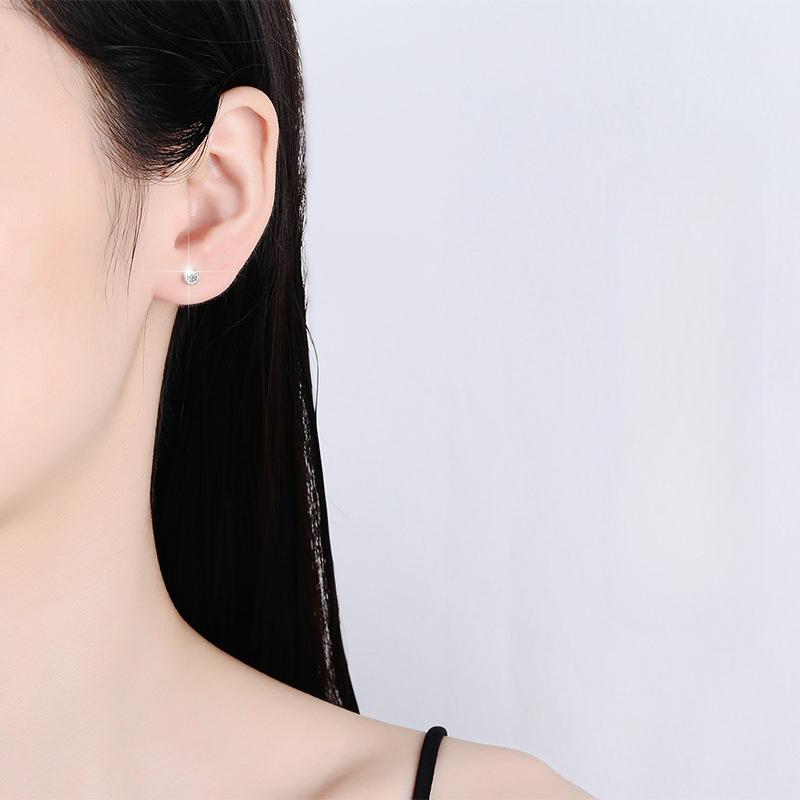 S925 Sterling Silver Bubble Stud Earrings  Synthetic Moissanite Stud Earrings Daily Life Earrings(35%)-640